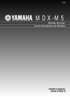 Yamaha MDXM-5 - Owners Manual 